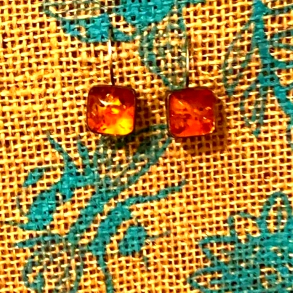 Lori brown amber 925 earrings